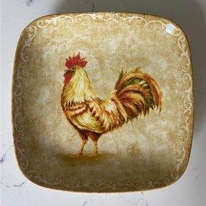 Rustic Rooster 222 Fifth Porcelaine Plate